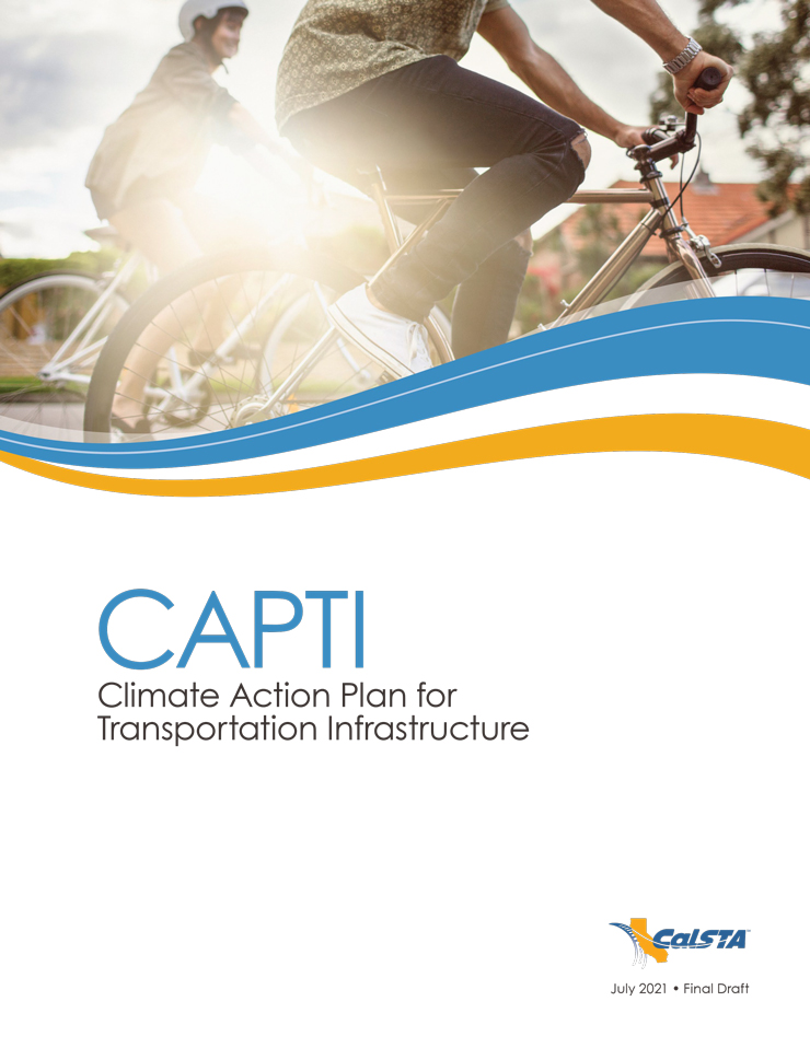 Cover image of the Climate Action Plan for Transportation Infrastructure (CAPTI)